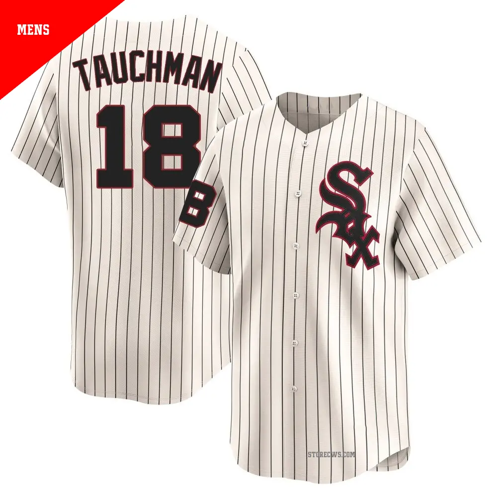 Men's ＃18 Mike Tauchman Chicago White Sox Cream Limited Throwback Cooperstown Jersey