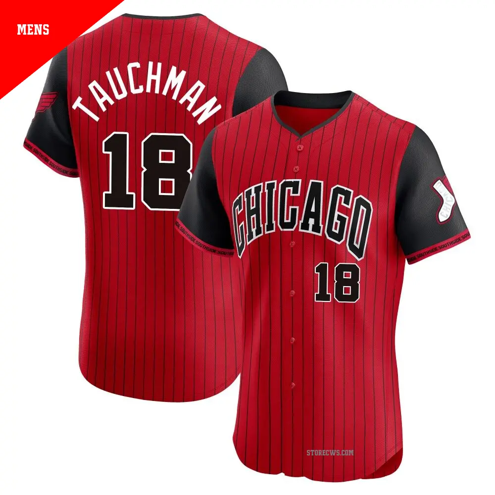 Men's ＃18 Mike Tauchman Chicago White Sox Red/Black Elite 2025 City Connect Jersey