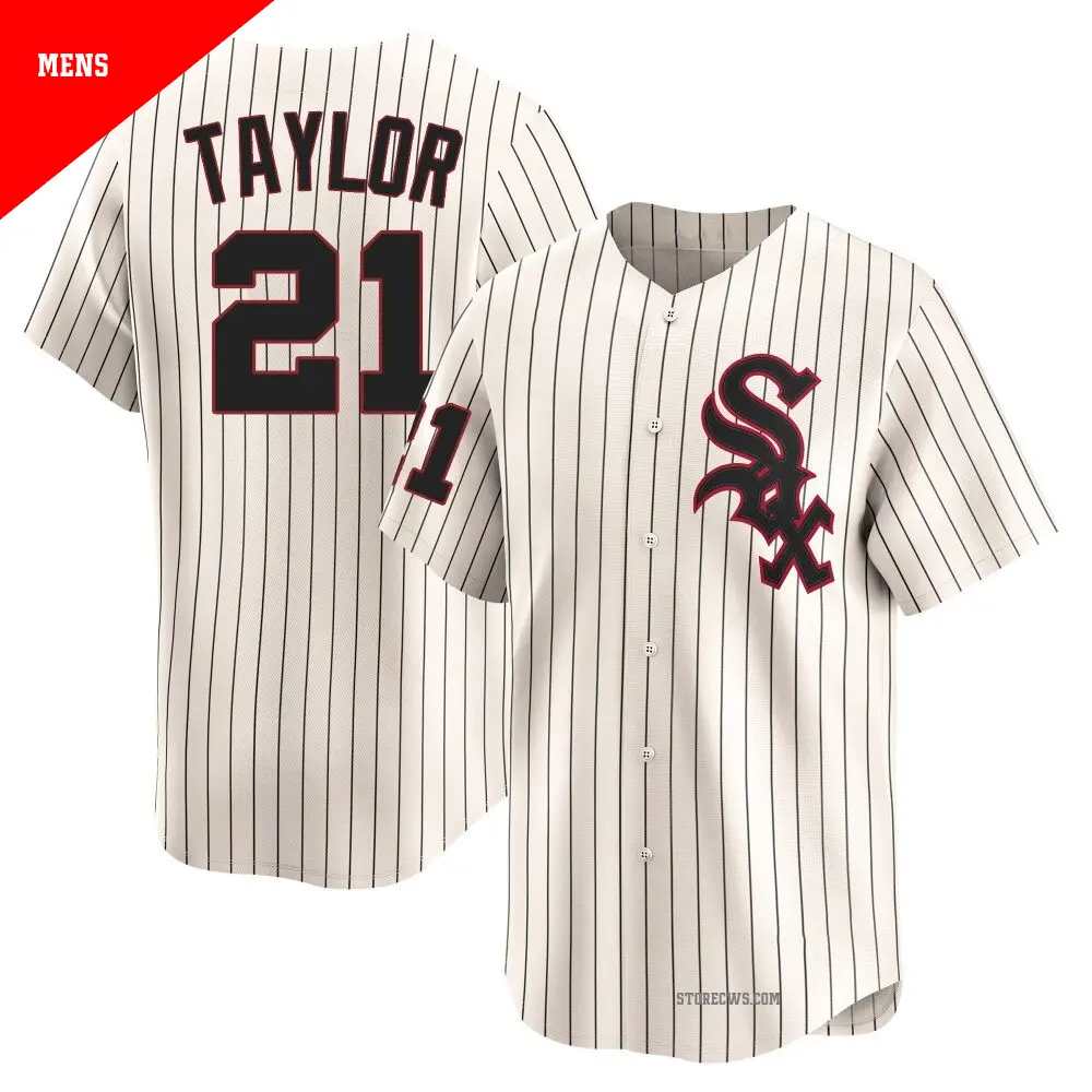 Men's ＃21 Michael Taylor Chicago White Sox Cream Limited Throwback Cooperstown Jersey
