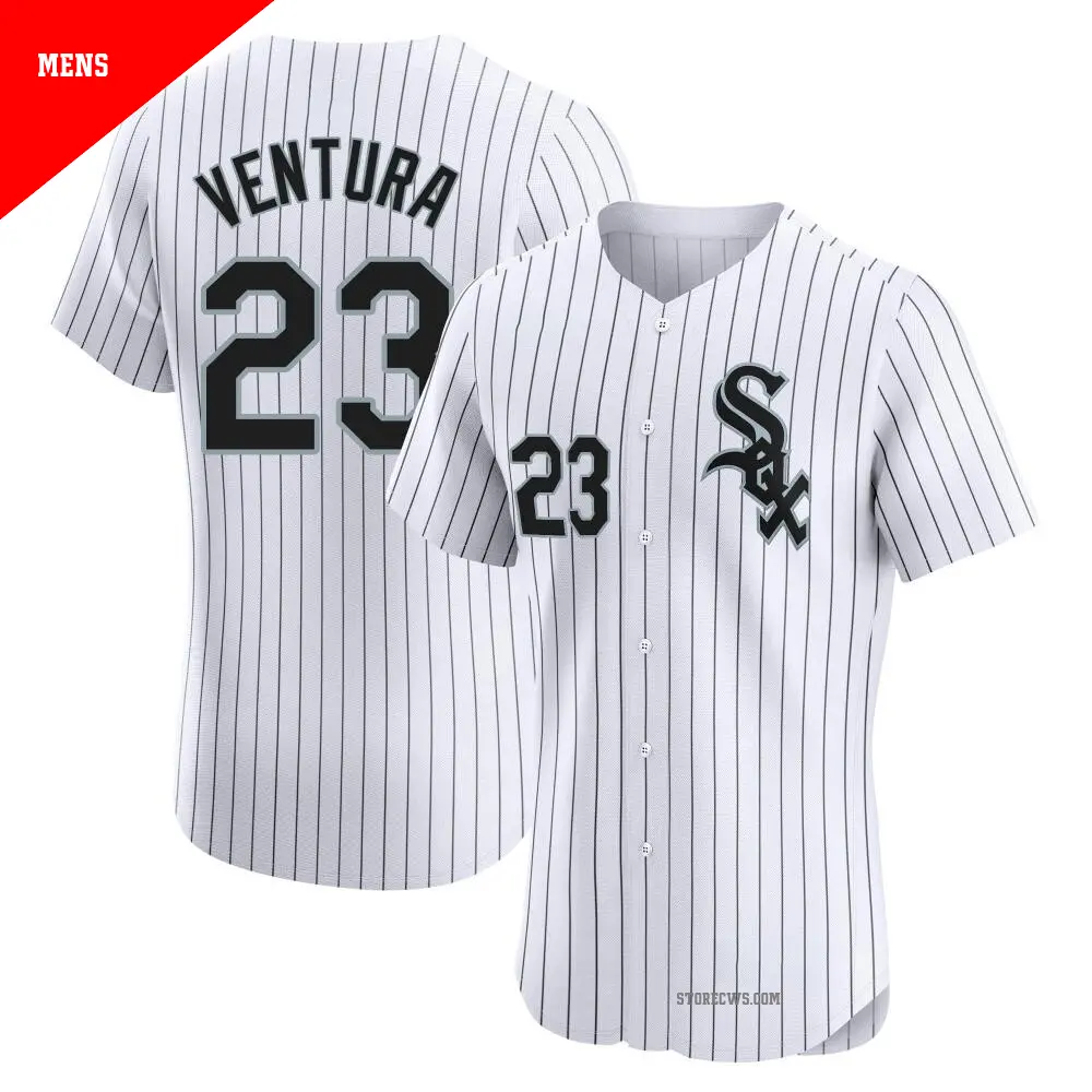 Men's ＃23 Robin Ventura Chicago White Sox White Elite Home Jersey