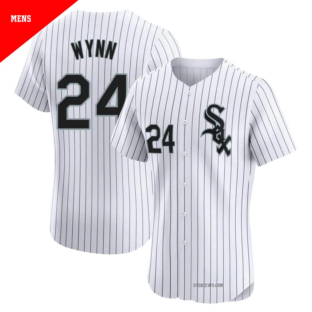 Men's ＃24 Early Wynn Chicago White Sox White Elite Home Jersey