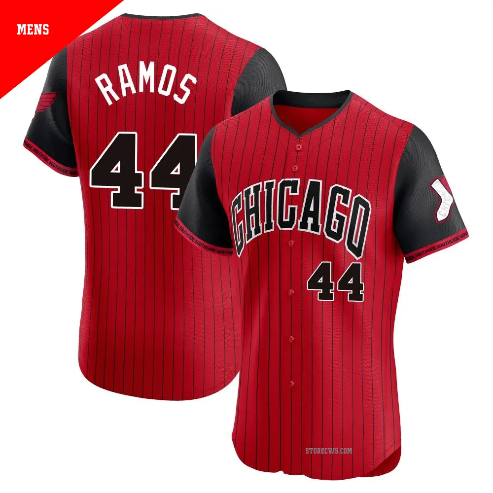 Men's ＃44 Bryan Ramos Chicago White Sox Red/Black Elite 2025 City Connect Jersey