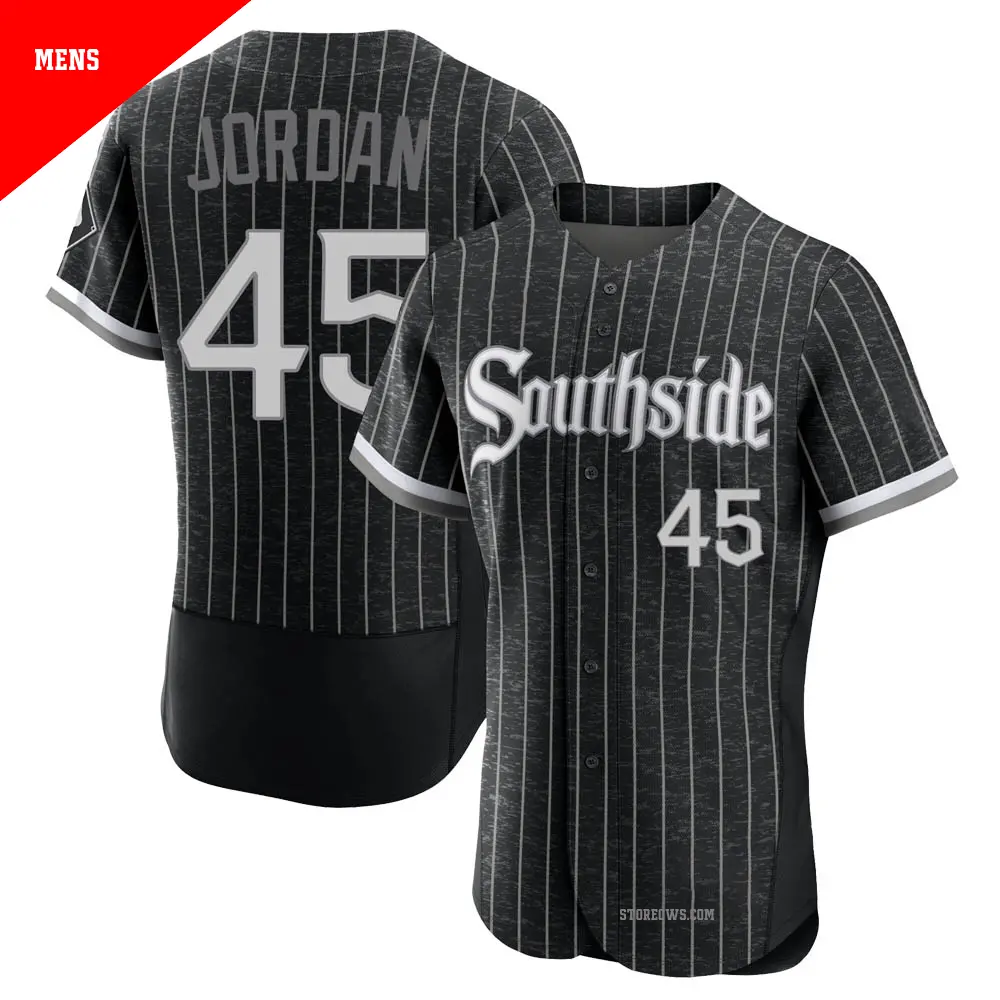 Men's ＃45 Michael Jordan Chicago White Sox Black Authentic 2021 City Connect Jersey
