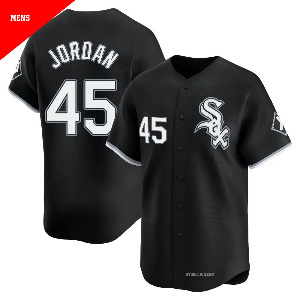 Men's ＃45 Michael Jordan Chicago White Sox Black Limited Alternate Jersey