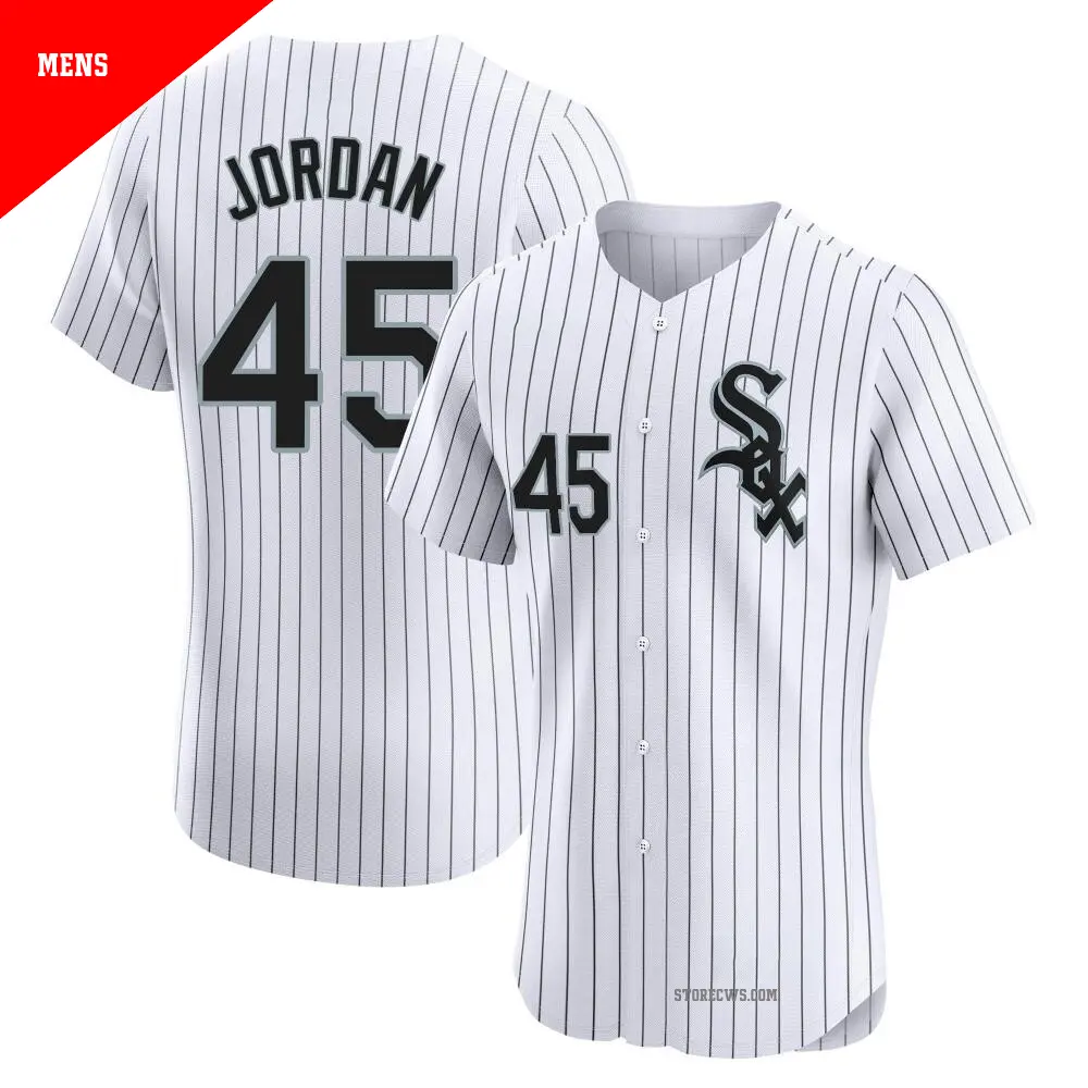 Men's ＃45 Michael Jordan Chicago White Sox White Elite Home Jersey