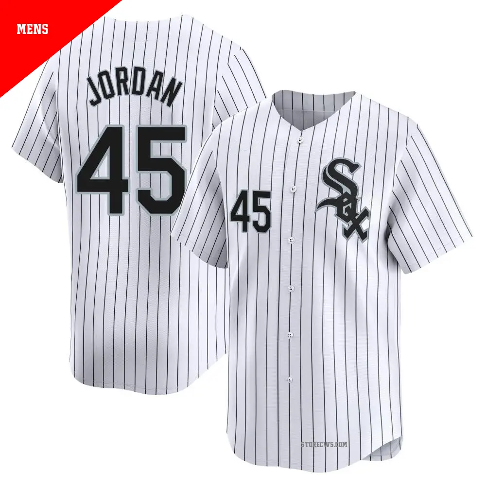 Men's ＃45 Michael Jordan Chicago White Sox White Limited Home Jersey