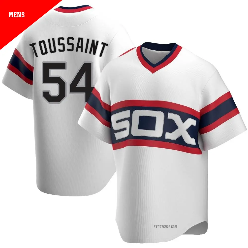 Men's ＃54 Touki Toussaint Chicago White Sox White Replica Cooperstown Collection Jersey