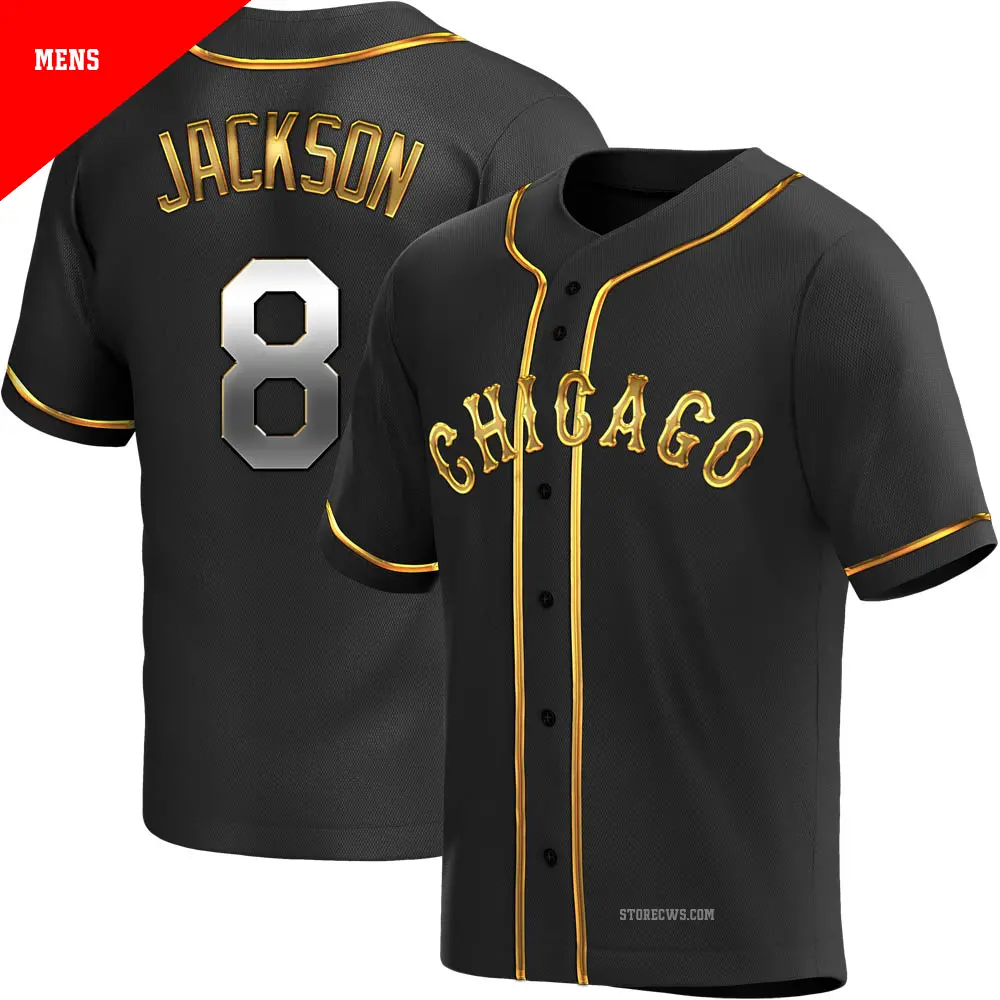 Men's #8 Bo Jackson Chicago White Sox Gold Replica Black en