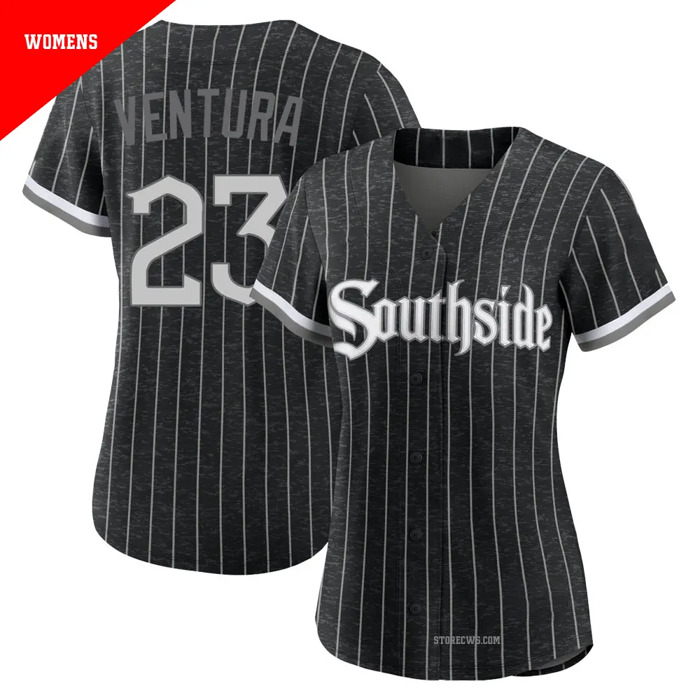 Women's ＃23 Robin Ventura Chicago White Sox Black Authentic 2021 City Connect Jersey