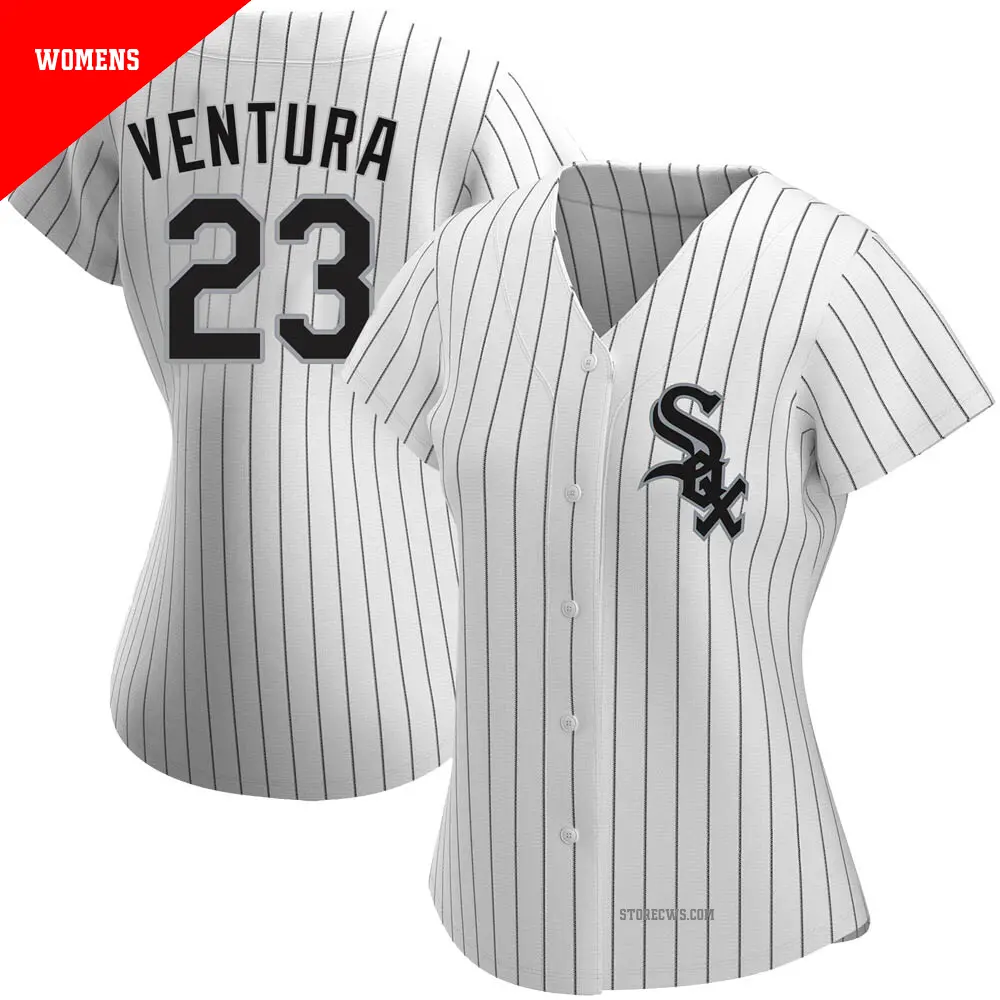 Women's ＃23 Robin Ventura Chicago White Sox White Authentic Home Jersey