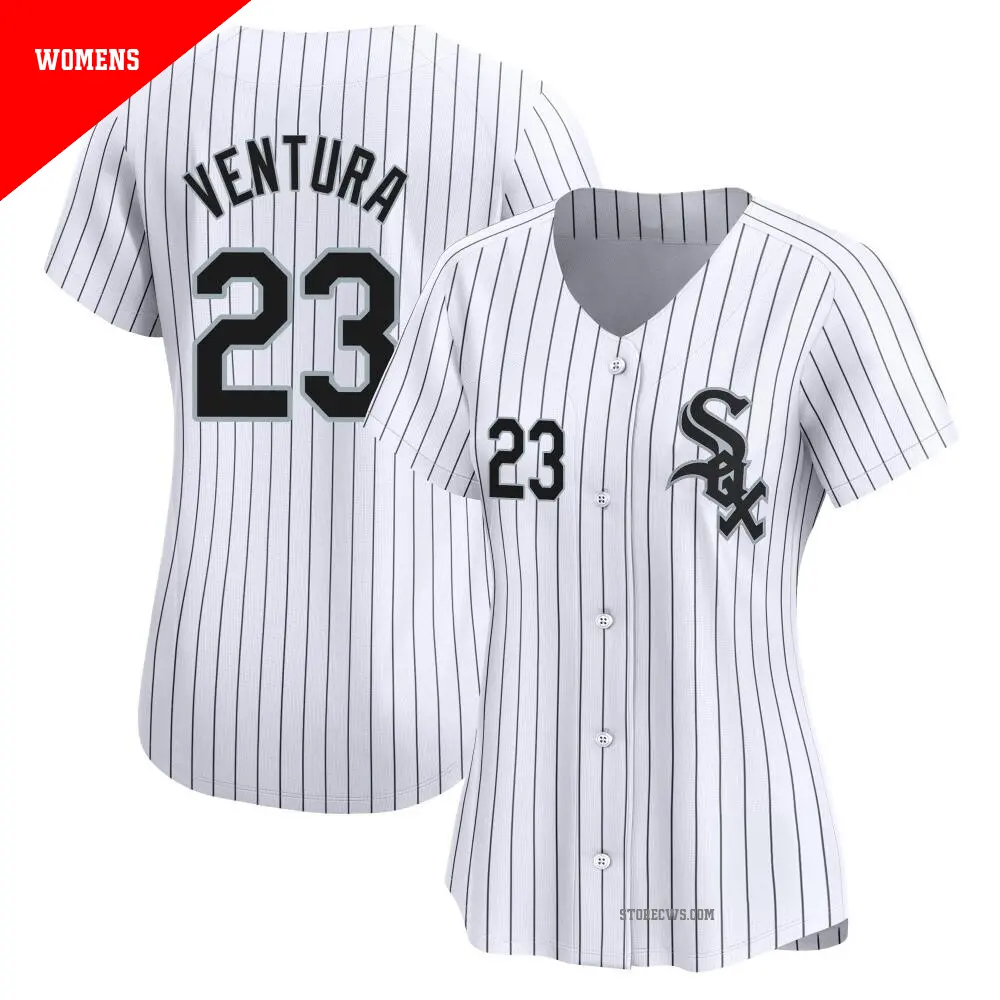 Women's ＃23 Robin Ventura Chicago White Sox White Limited Home Jersey