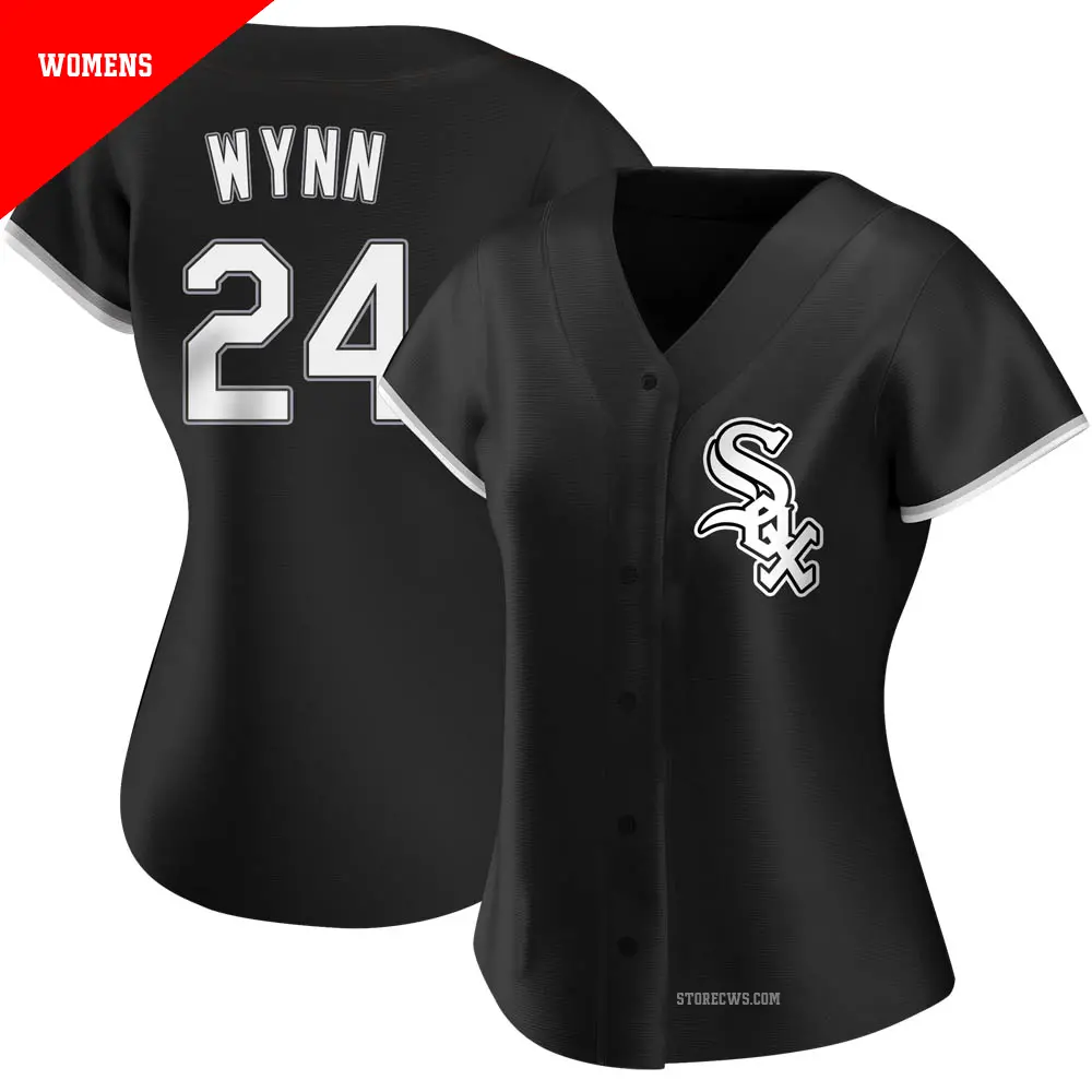 Women's ＃24 Early Wynn Chicago White Sox Black Authentic Alternate Jersey