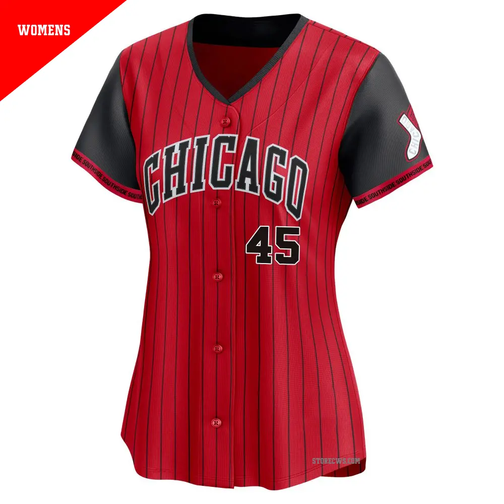 Women's #45 Michael Jordan Chicago White Sox Red/Black