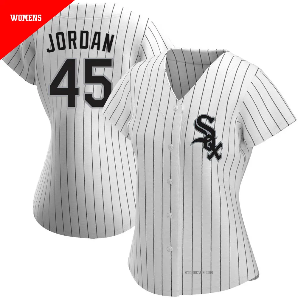 Women's ＃45 Michael Jordan Chicago White Sox White Authentic Home Jersey