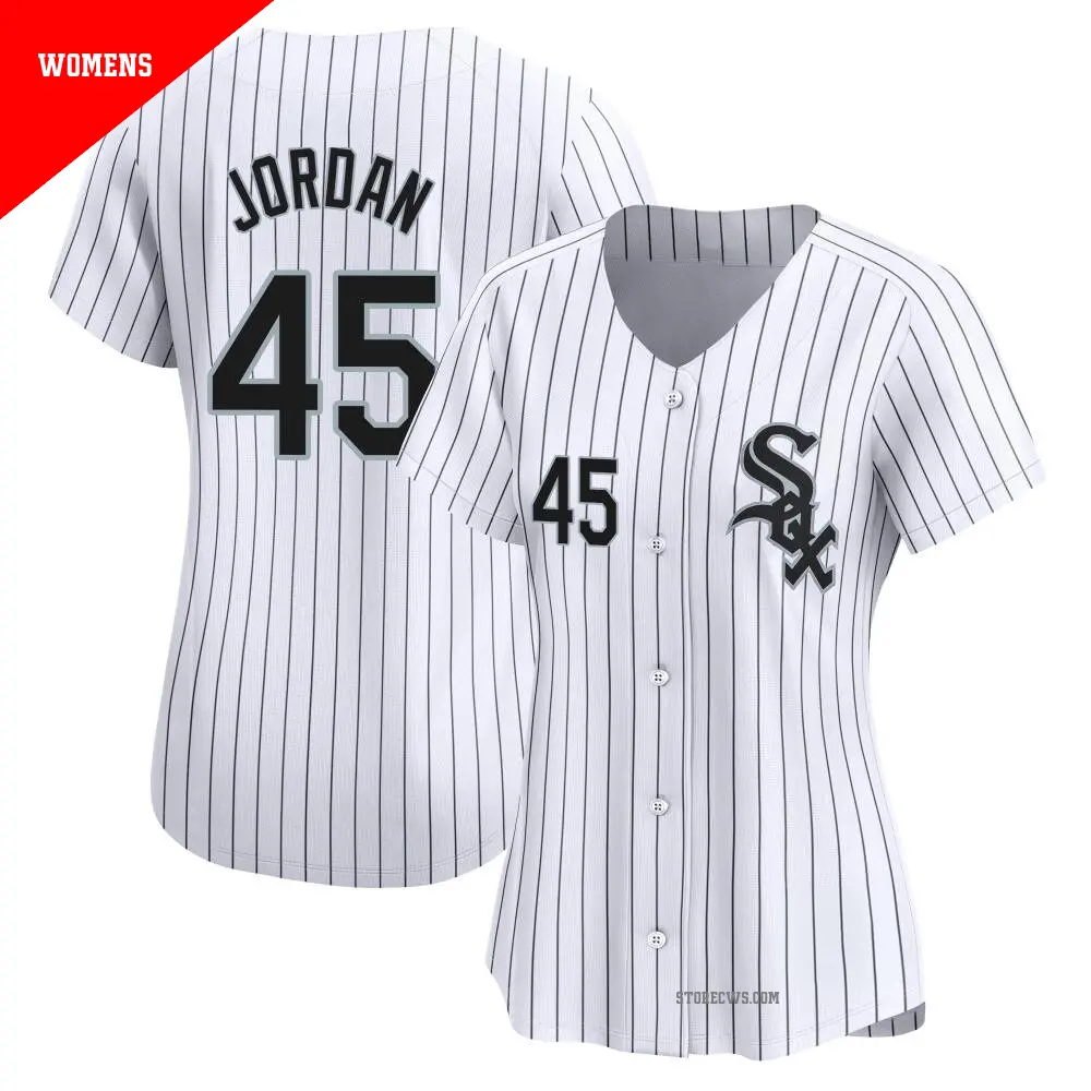 Women's ＃45 Michael Jordan Chicago White Sox White Limited Home Jersey