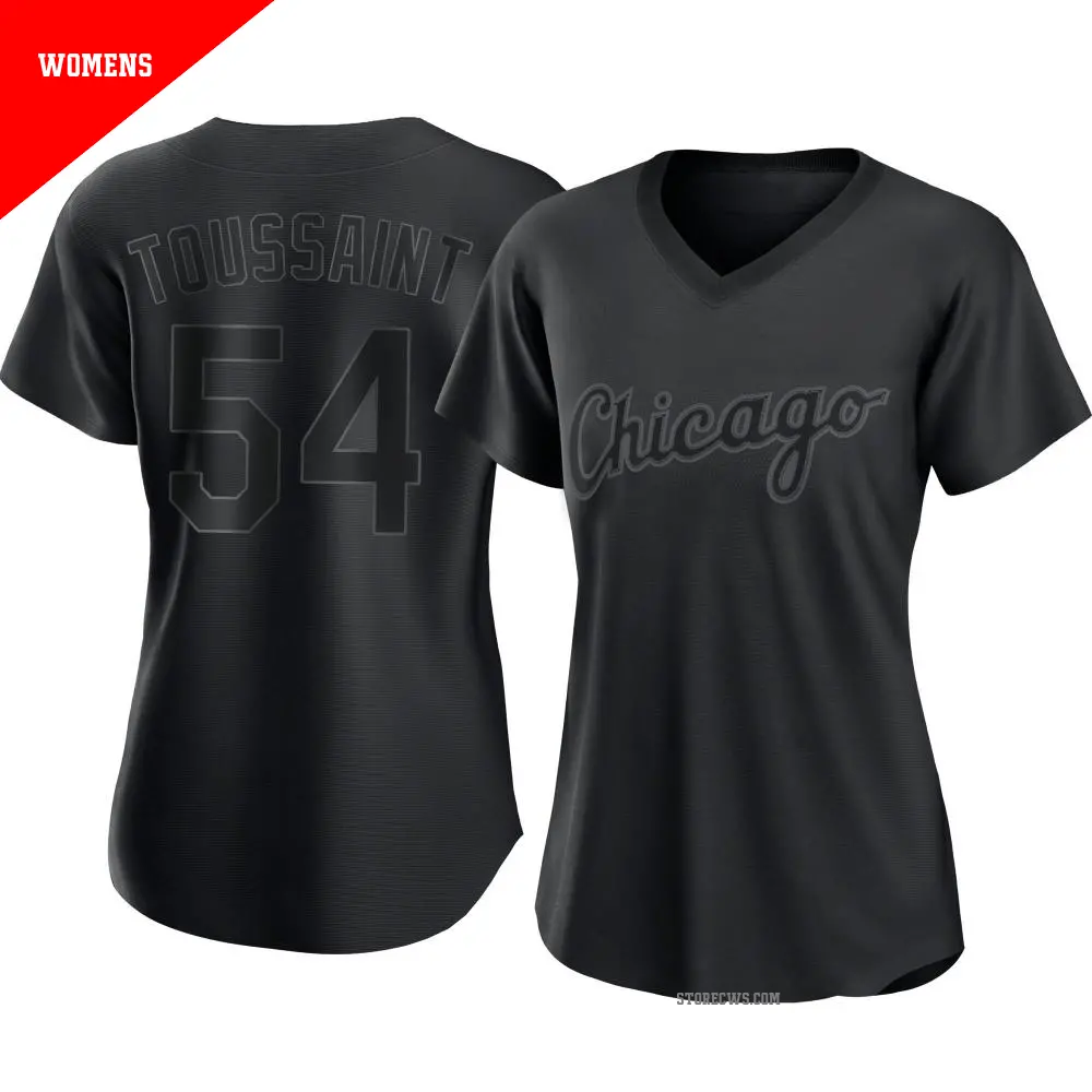 Women's ＃54 Touki Toussaint Chicago White Sox Black Authentic Pitch Fashion Jersey