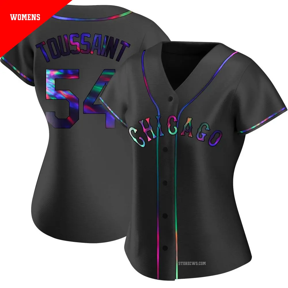 Women's ＃54 Touki Toussaint Chicago White Sox Black Replica Holographic Alternate Jersey