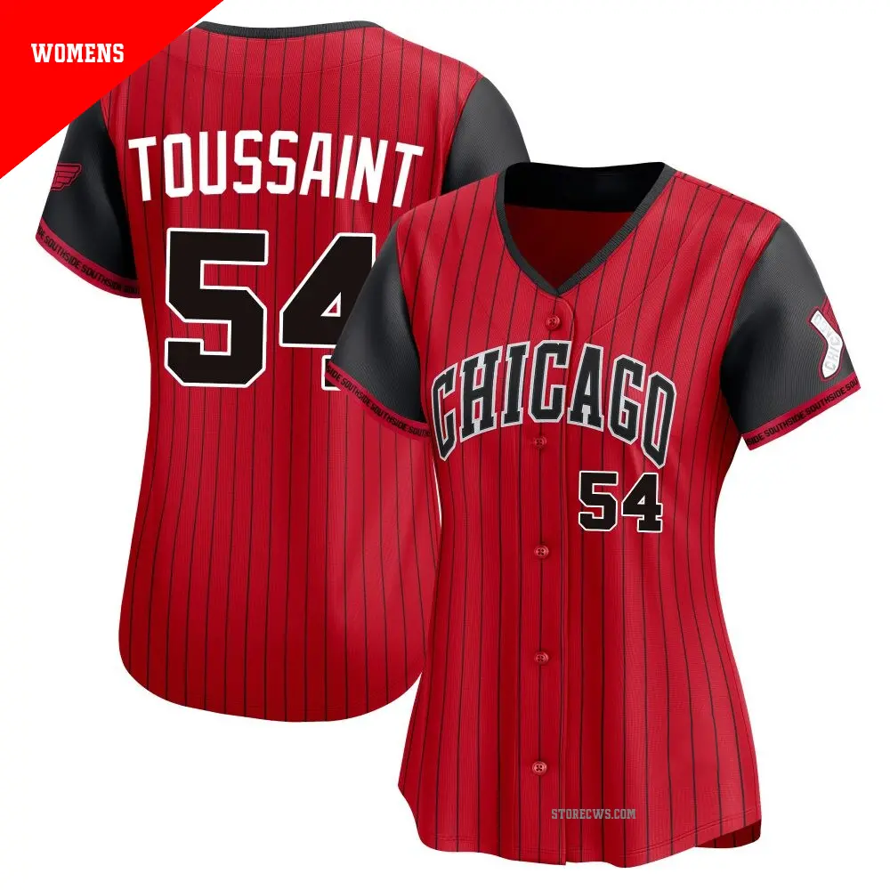 Women's ＃54 Touki Toussaint Chicago White Sox Red/Black Limited 2025 City Connect Jersey