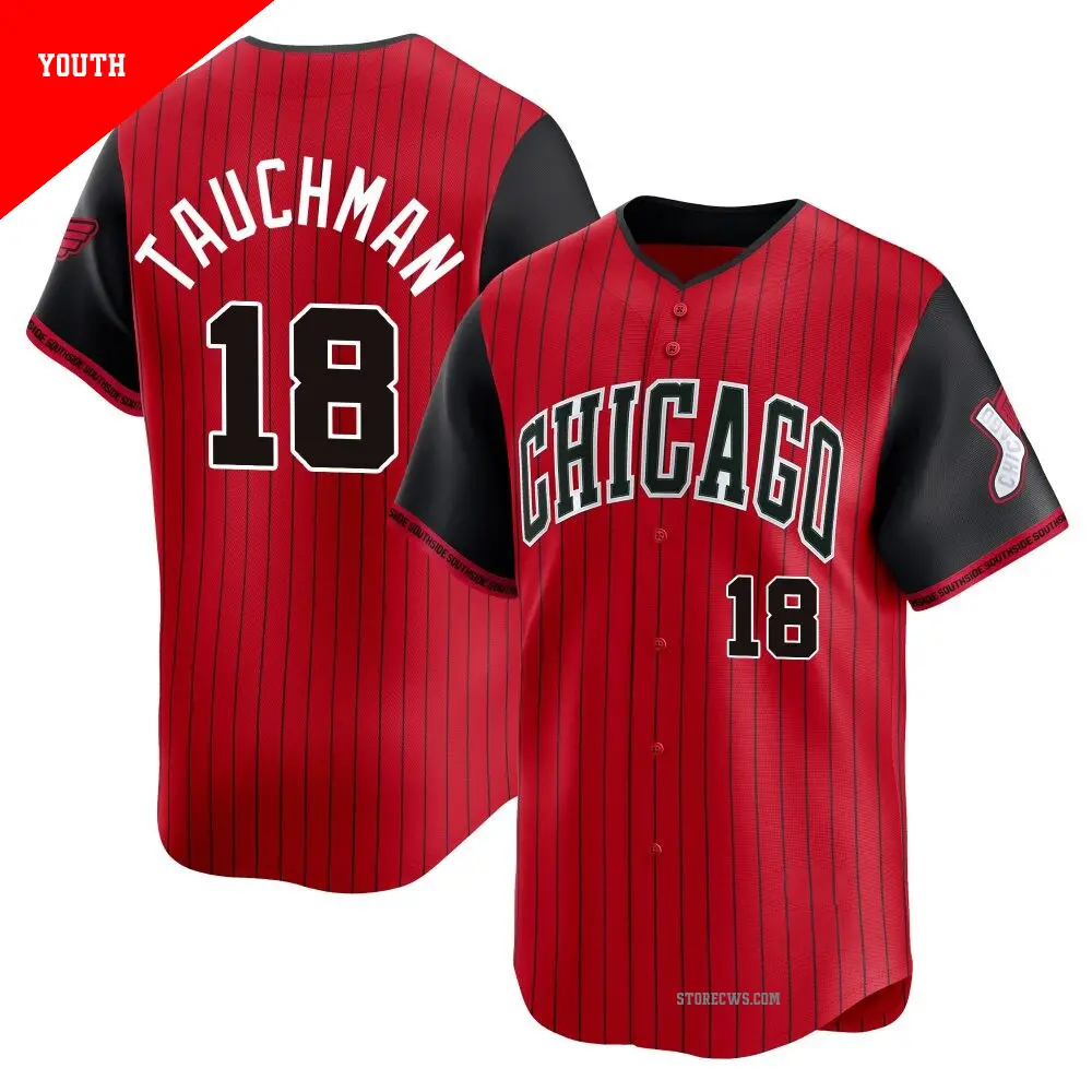 Youth ＃18 Mike Tauchman Chicago White Sox Red/Black Limited 2025 City Connect Jersey