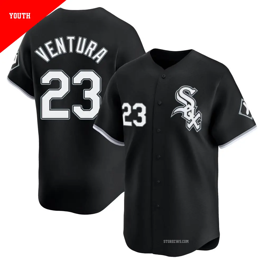 Youth ＃23 Robin Ventura Chicago White Sox Black Limited Alternate Jersey