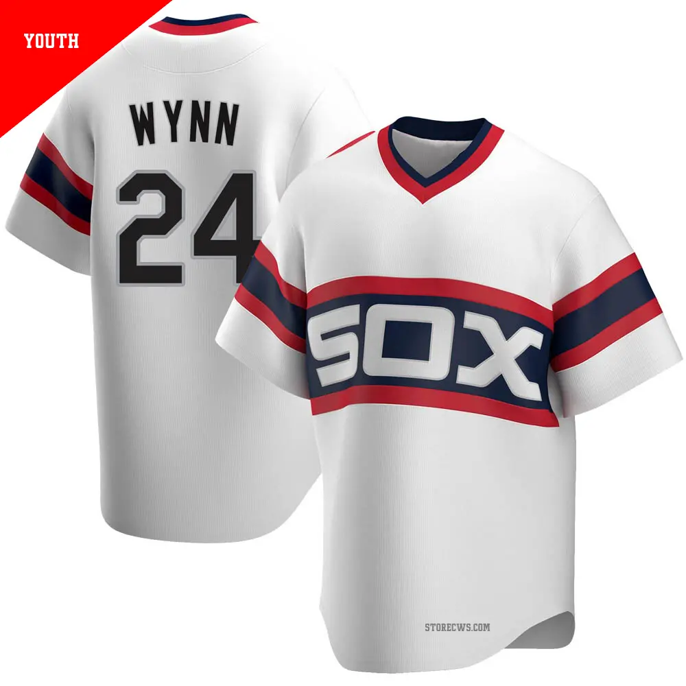 Youth ＃24 Early Wynn Chicago White Sox White Replica Cooperstown Collection Jersey