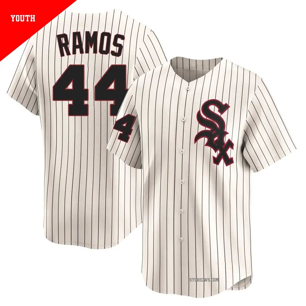 Youth ＃44 Bryan Ramos Chicago White Sox Cream Limited Throwback Cooperstown Jersey