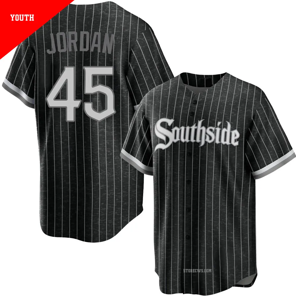 Youth ＃45 Michael Jordan Chicago White Sox Black Replica 2021 City Connect Jersey
