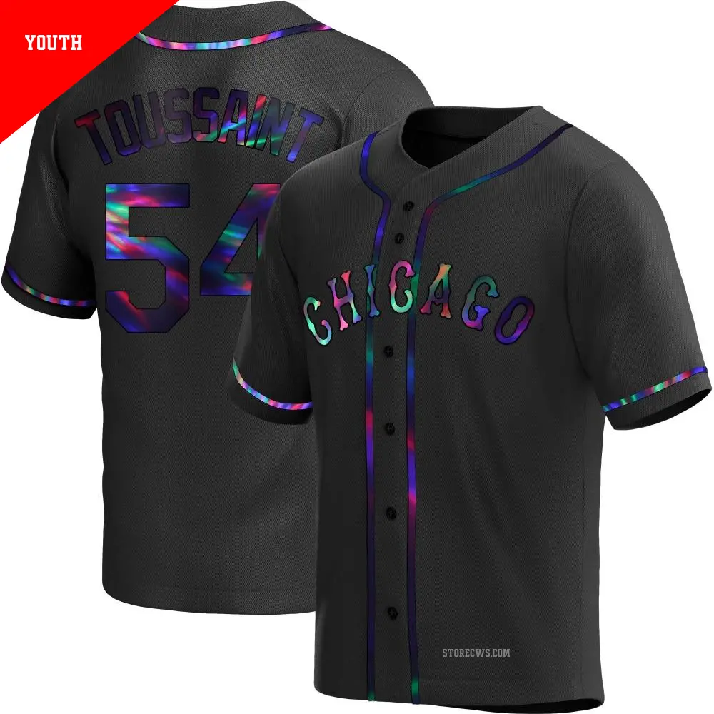 Youth ＃54 Touki Toussaint Chicago White Sox Black Replica Holographic Alternate Jersey