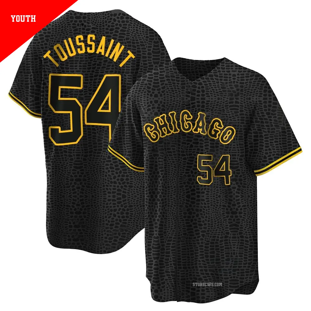 Youth ＃54 Touki Toussaint Chicago White Sox Black Replica Snake Skin City Jersey